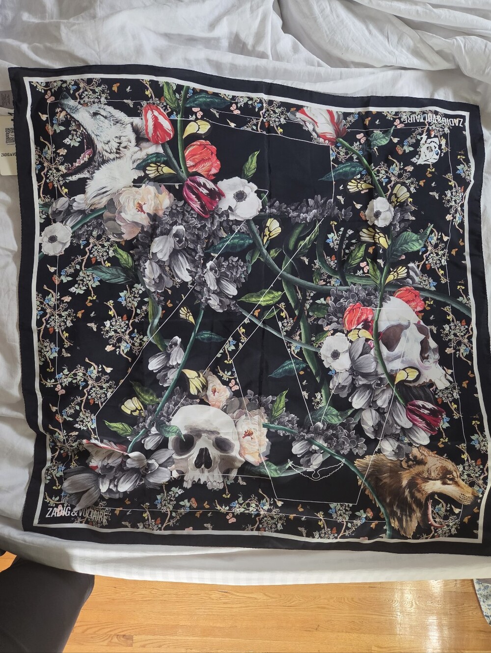 Zadig & Voltaire Lotty Vanite Silk Scarf NWT